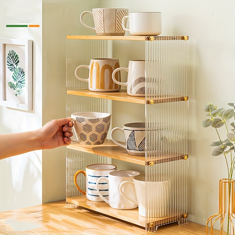 Desktop Coffee Cup Storage Rack With Door Dustproof Coffee - Temu