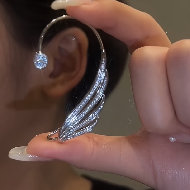 Pendientes Piercing De Dos Agujeros Para Mujer Aretes De Cristal Con Cadena  Lujo