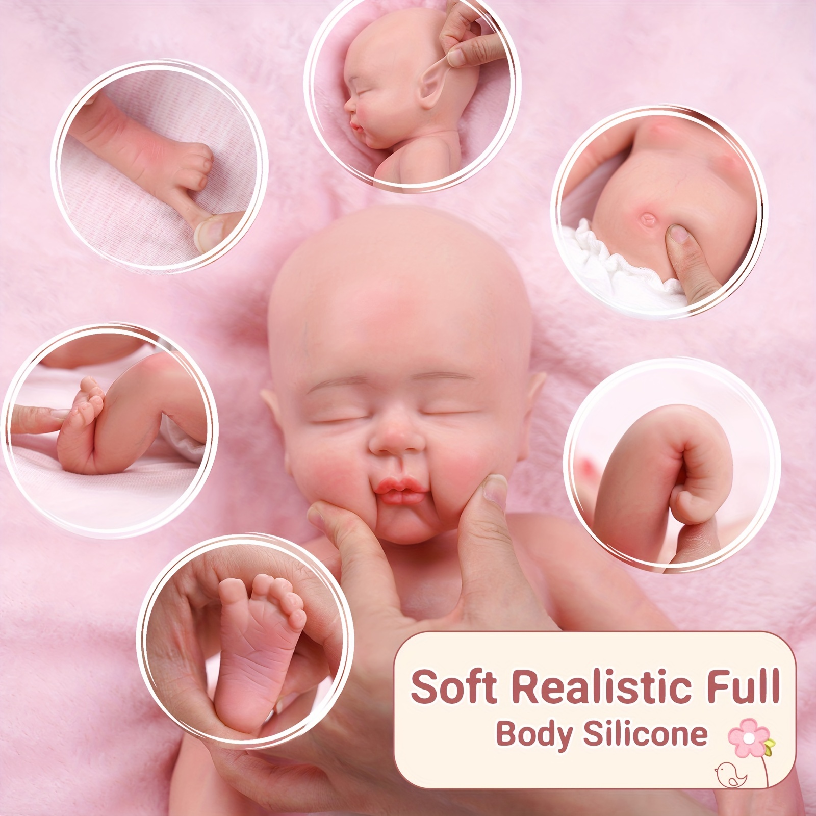 Poupon Poupée bébé 12 pouces intéractive silicone Doll nouveau-né