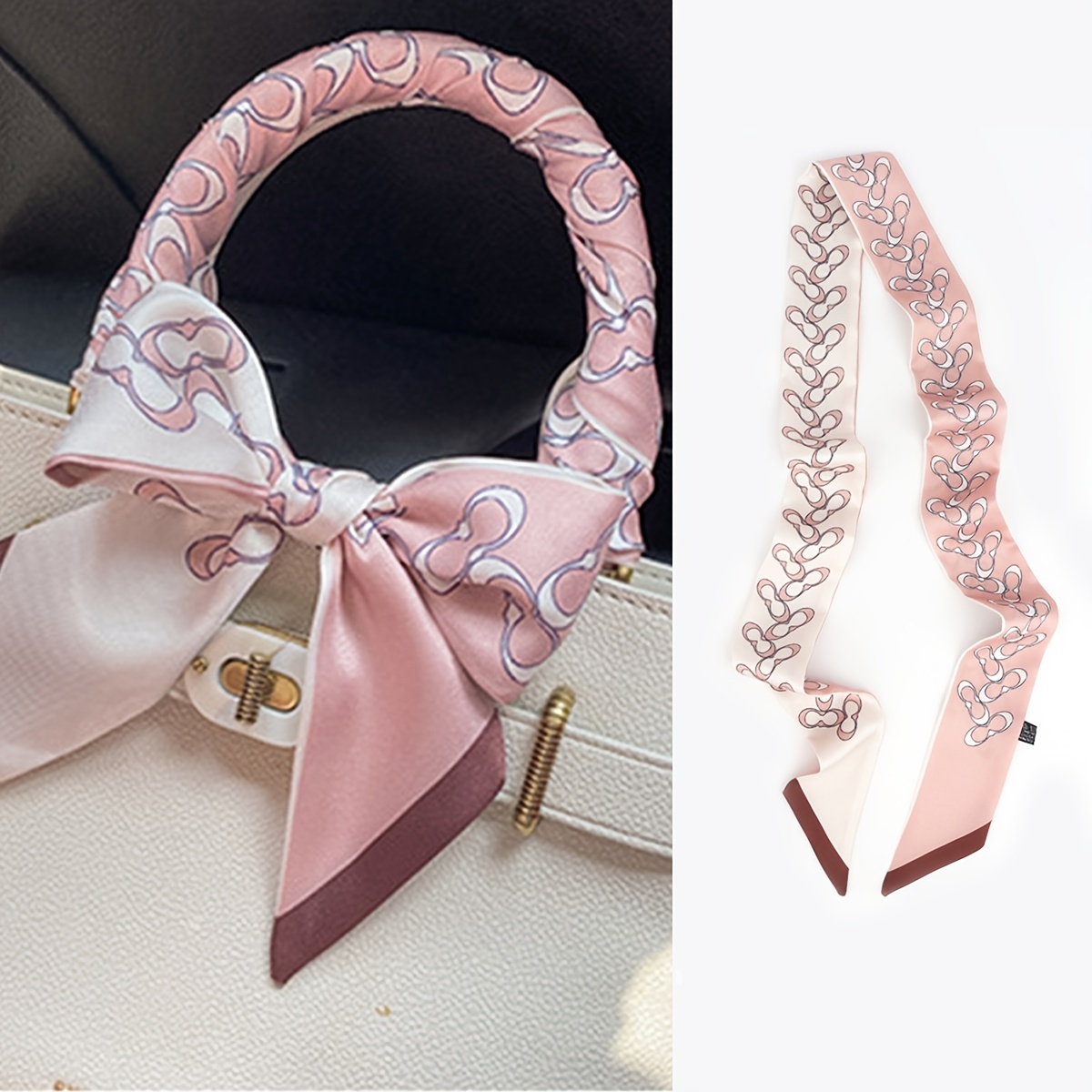 New arrival Twilly bags handle silk scarf small bow tie strap