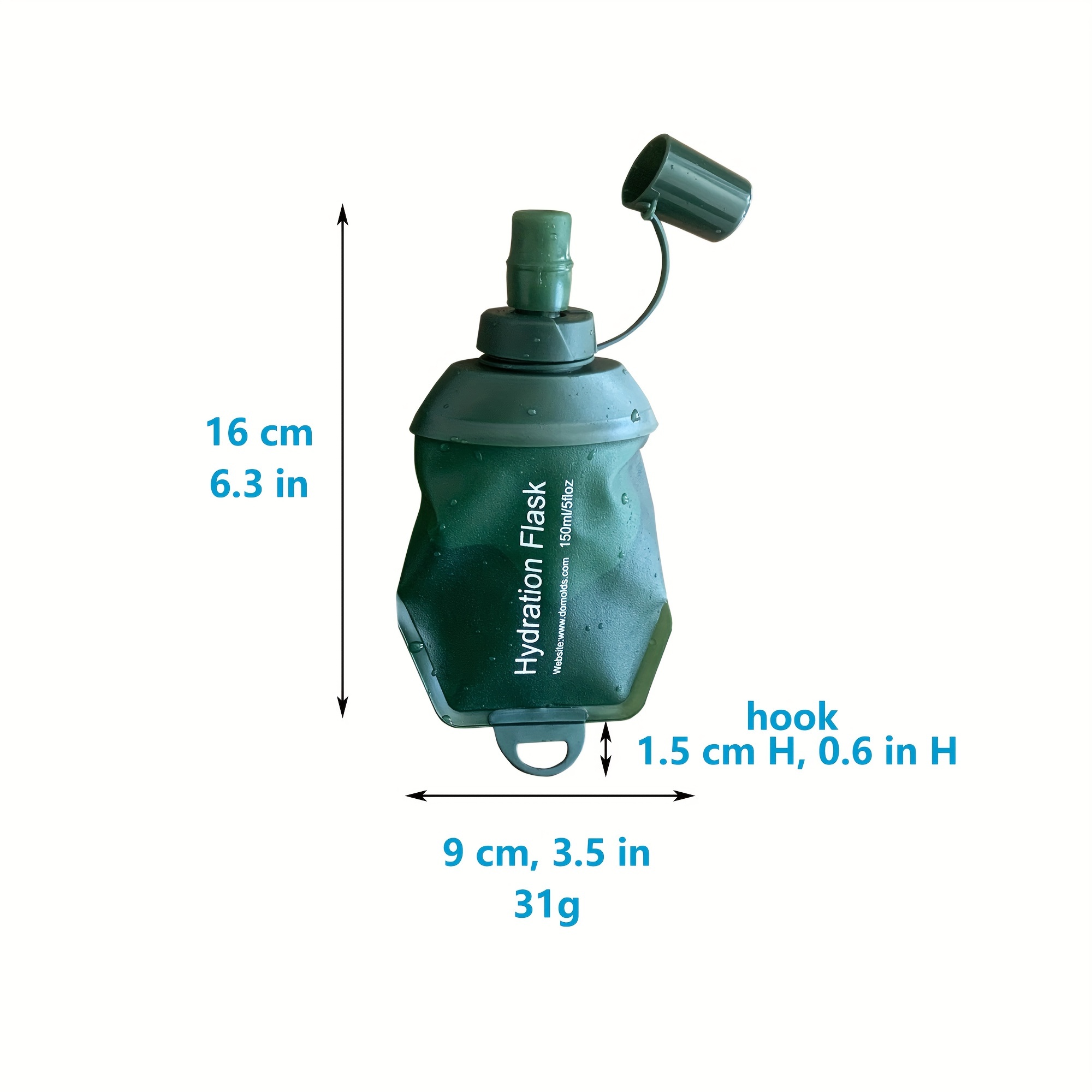 1pc 150ml/5.07oz Botella Agua Blanda Plegable, Bolsa Agua Portátil Plegable,  Correr, Escalar, Hacer Senderismo, Viajar, Acampar, Etc, Envío Gratuito  Nuevos Usuarios