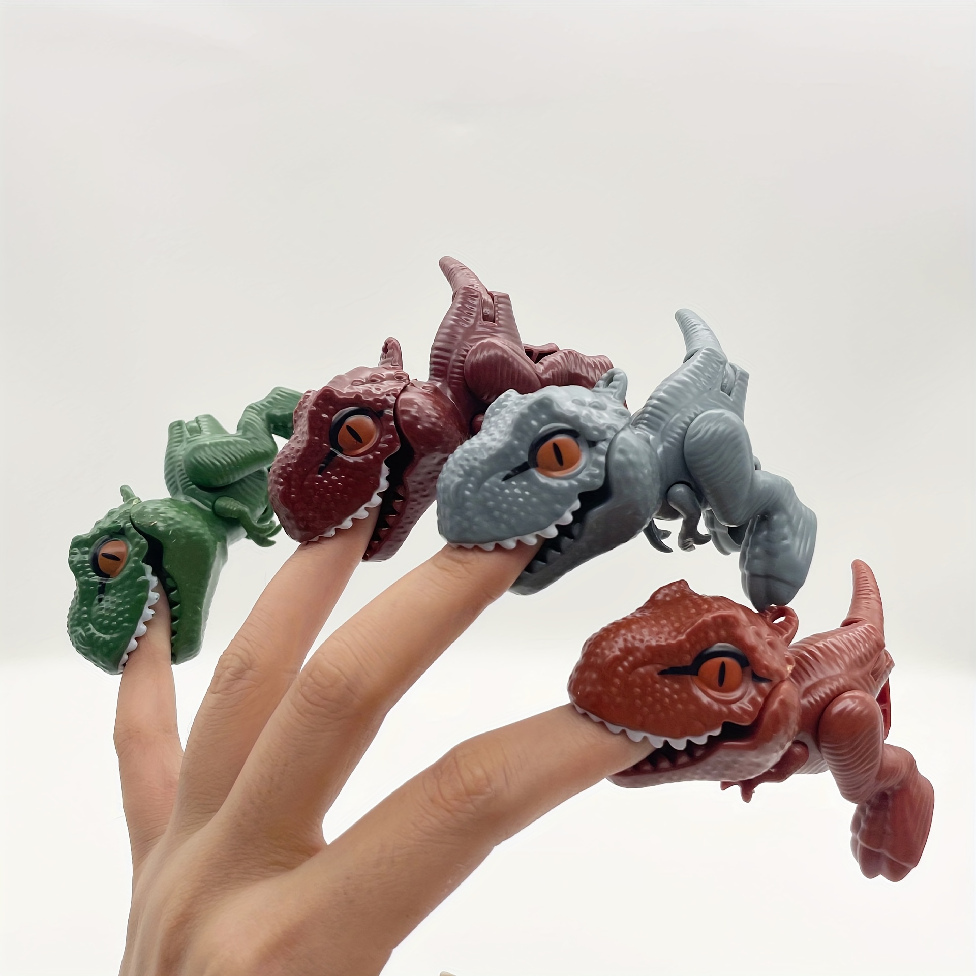Jouet de dinosaure à doigts mordants avec figurine articulée flexible pour