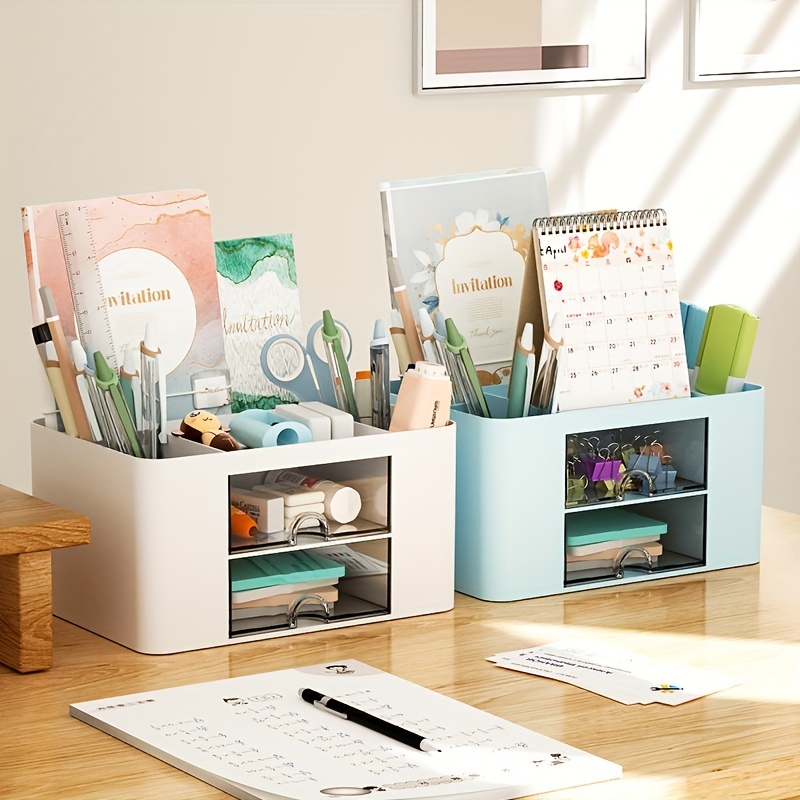 Storage Box Cute Desktop Drawer Organizer Box Student Desk - Temu