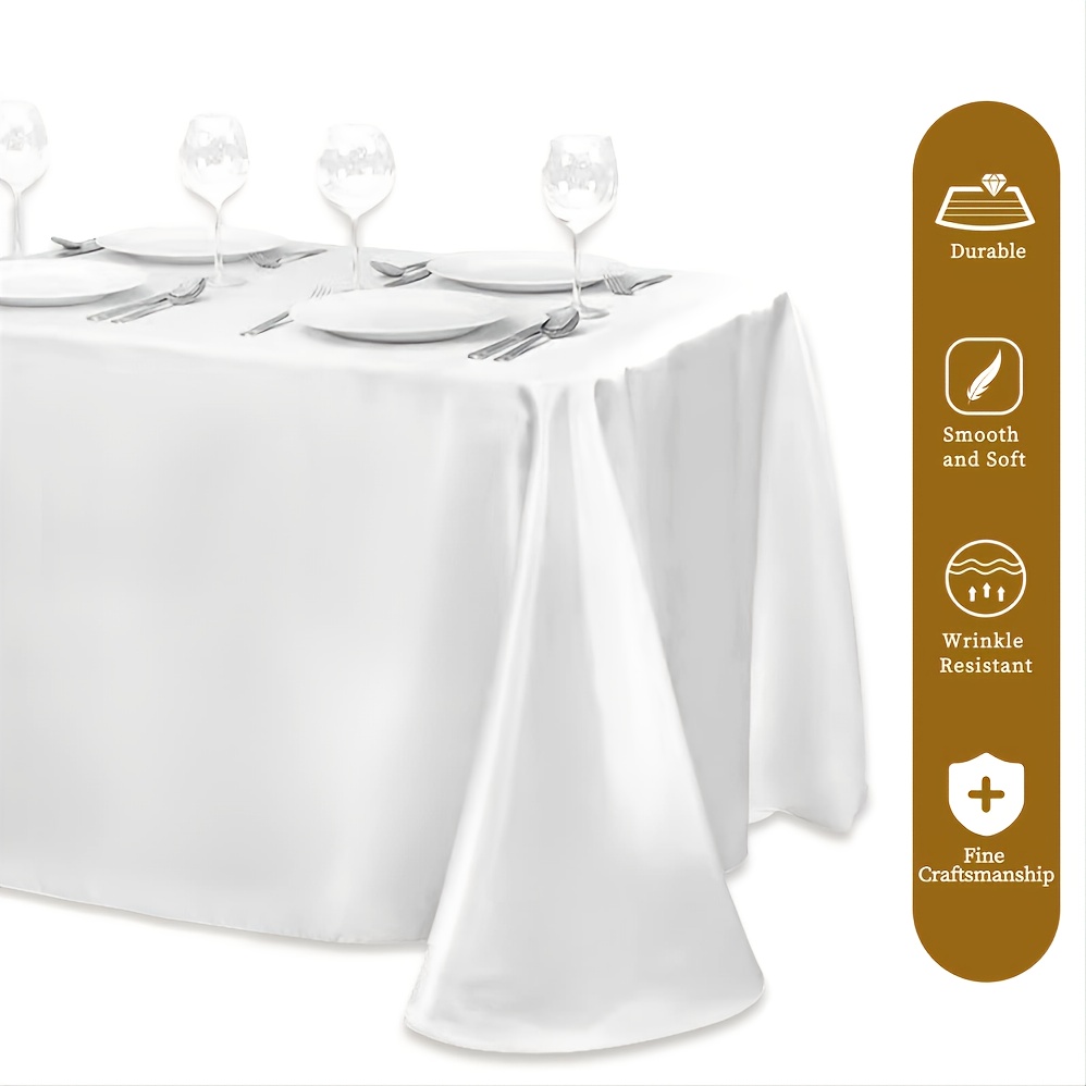 Mantel de satén blanco de 120 pulgadas redondo Lamour / Manteles de boda,  manteles de banquete -  México