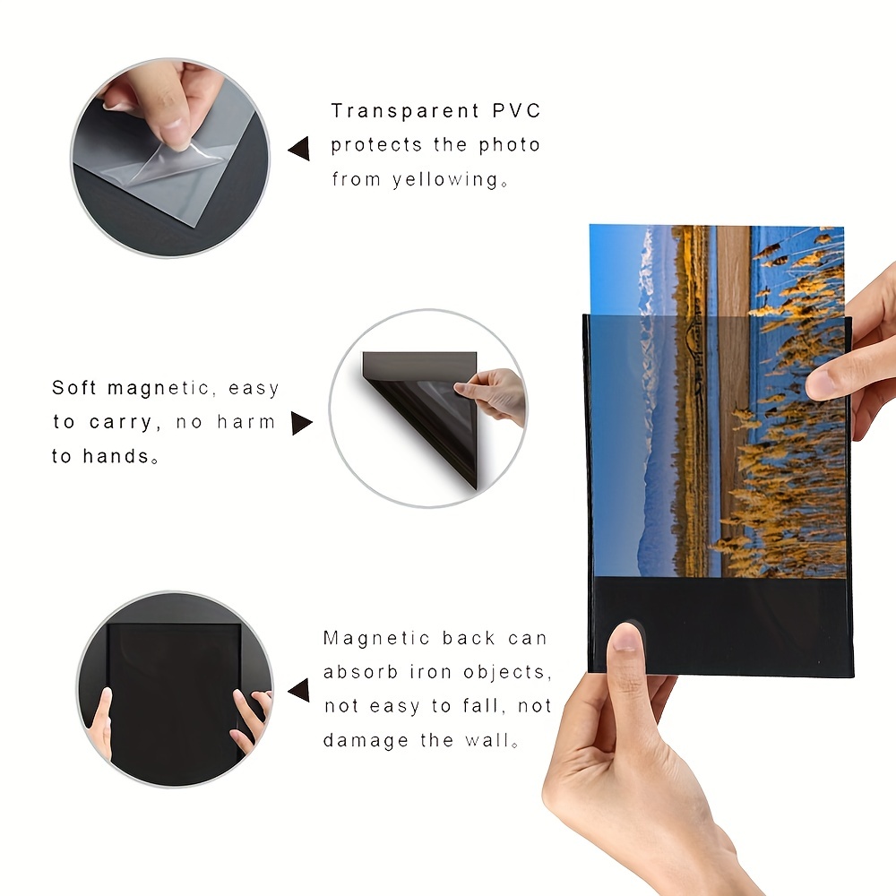 Magnetic Picture Frame Pictures Frame Reusable Black Magnet - Temu