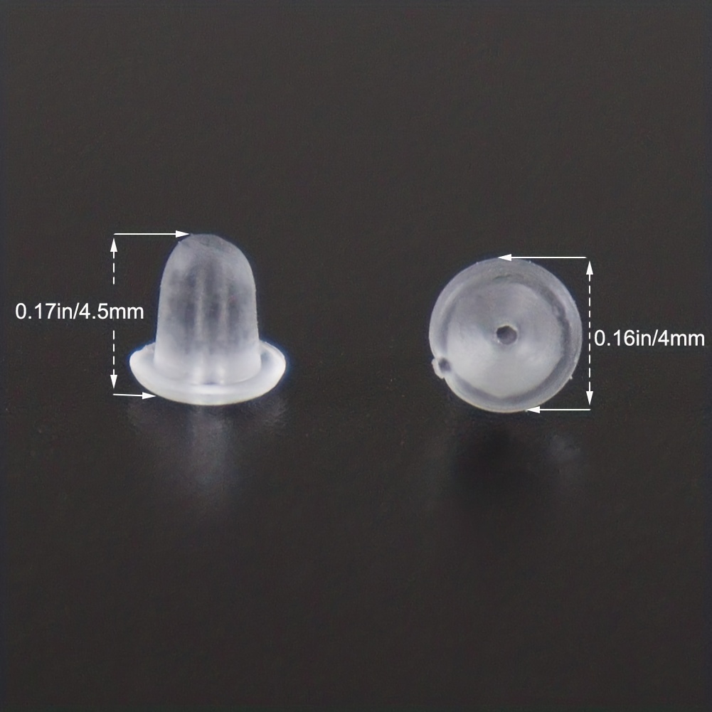 100/200pcs Clear Silicone Earring Backs Safety Locking Stoppers