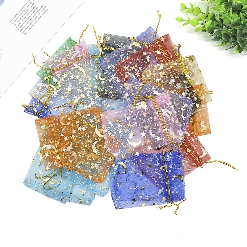 PRETYZOOM 100pcs Small Drawstring Bags Star Moon Organza Bags Bracelet Bags  Organza Favor Pouches Organza Pouches Star Moon Candy Bags Drawstring Mesh  Bags Gift Bags Mini Fabric : : Home