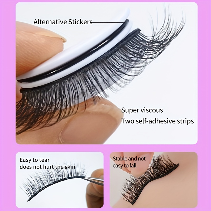 Self adhesive Eyelash Jelly Strips Reusable Glue free - Temu