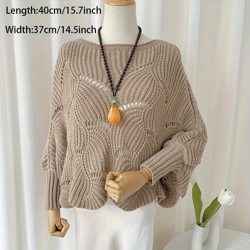 Women's Cardigan Solid Color Irregular Knit Sweater Hollow Knit Sweater  Jacket