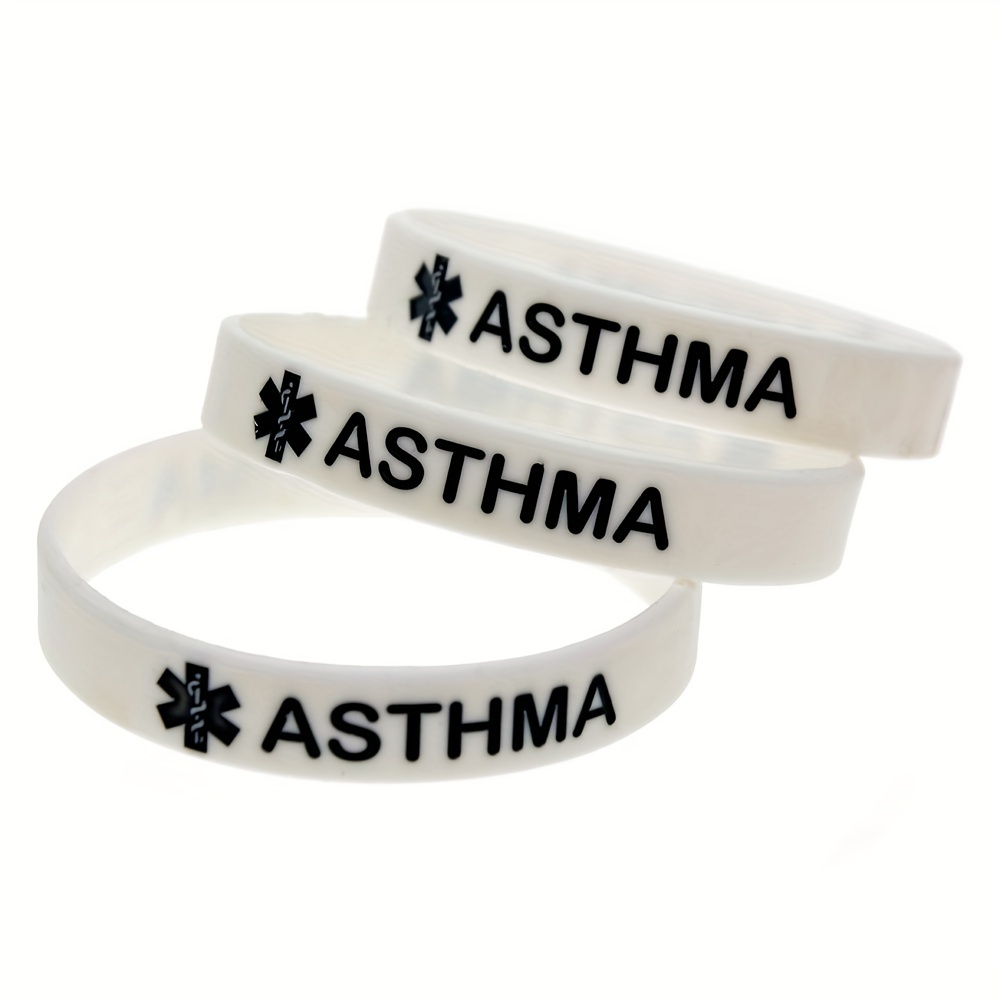 High Silicone Medical Alert Bracelet for Asthma