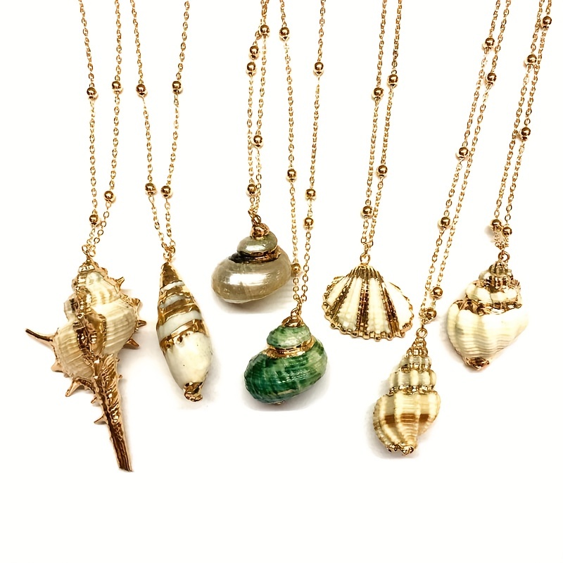 

Stylish Beach Bohemian Natural Shell Pendant Necklace For Women Jewelry