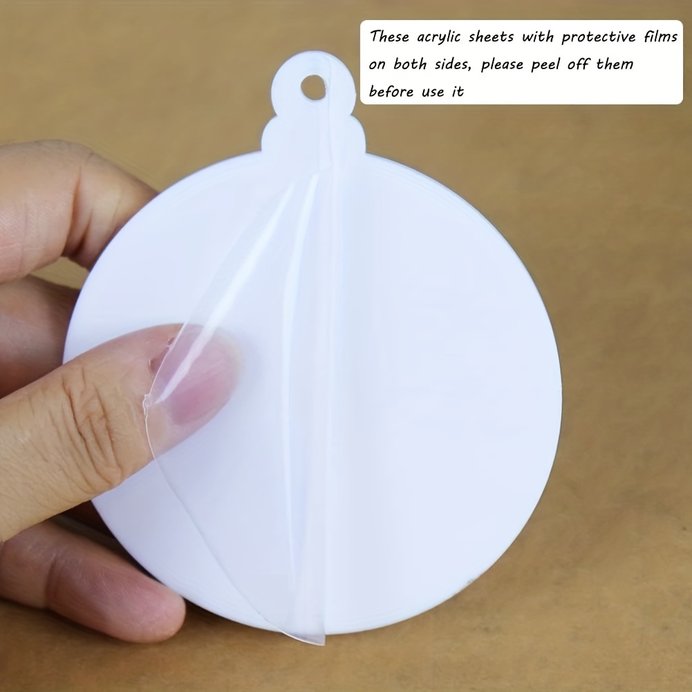 20Pcs Christmas Clear Round Acrylic Blanks Ornament 3 Inch 2023 Bulk Circle  A