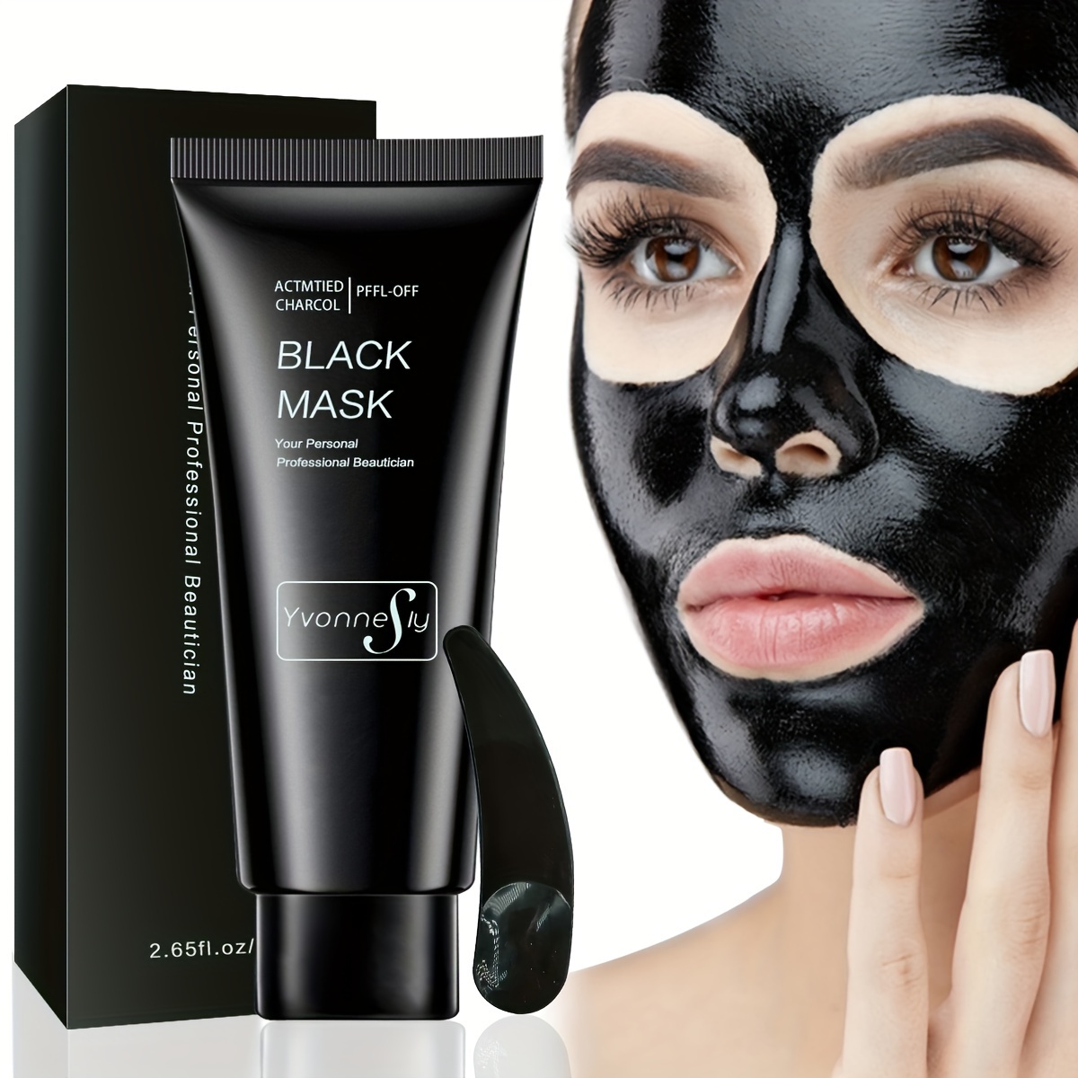 VANECL - Máscara eliminadora de puntos negros, máscara de  carbón activado para limpieza profunda, máscara de puntos negros  purificadora de poros, máscara negra para cara y nariz, todo tipo de piel, 