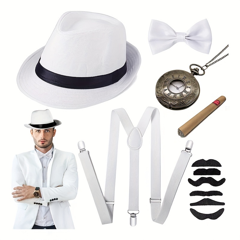 1920s Men Gatsby Costume Accessories, Fancy Dress Accessories Set