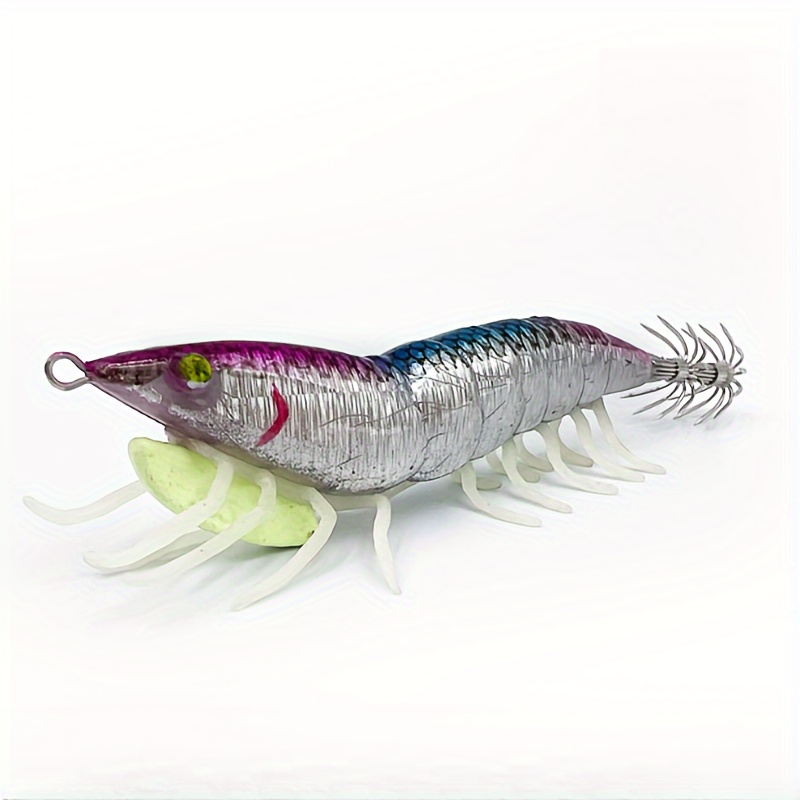 Luminous Squid Jig Hook Wood Shrimp Bait Cuttlefish Fishing - Temu