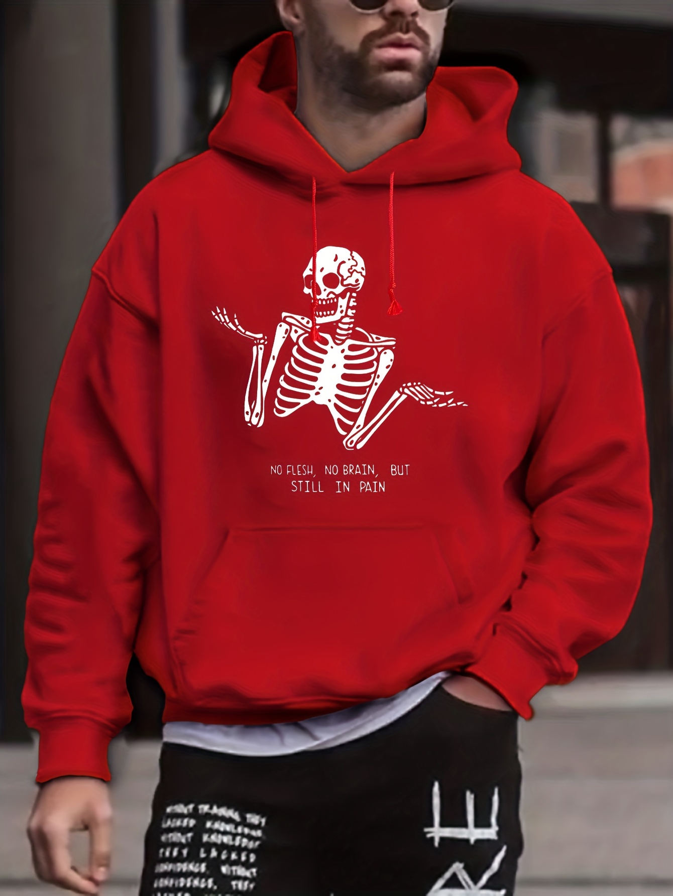 Print Hooded Hoodies, Pullover for Men Hoodies, Men's Graphic Kangaroo Pocket Comfy Trendy Mens Clothing Fall Winter Sweatshirt,Temu