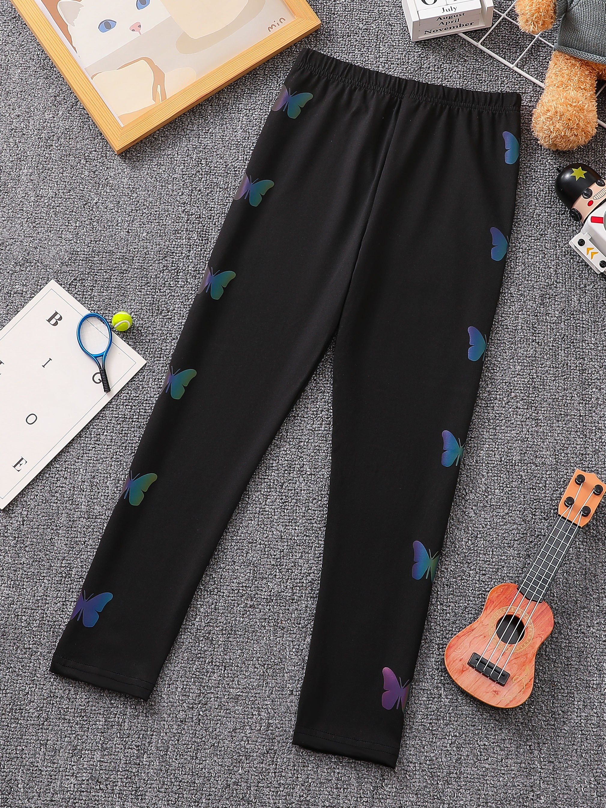 Buy Girls Leggings Butterfly Print With Elasticated Waistband