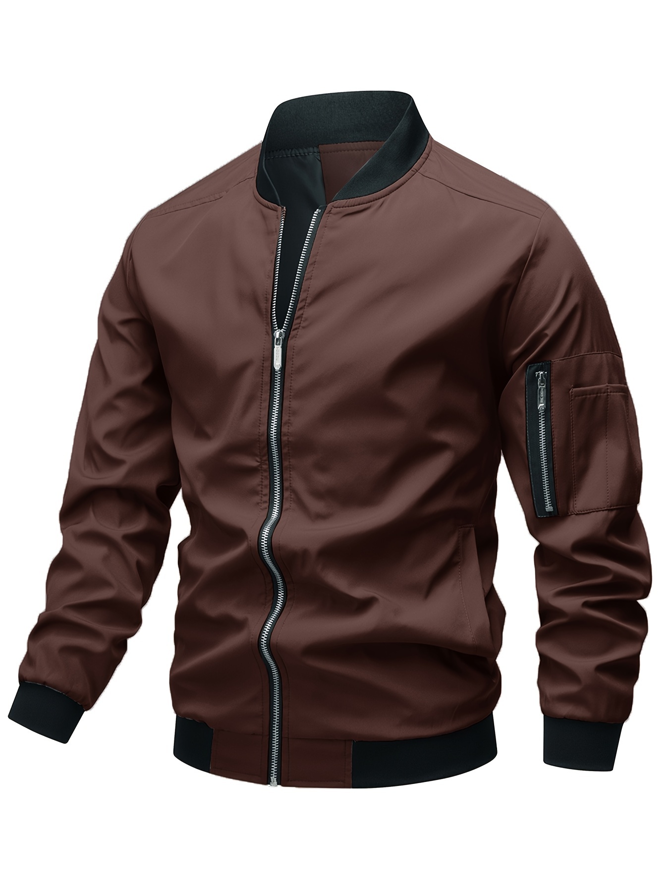 Men's Outfits Baseball Collar Breathable Casual Jacket - Temu