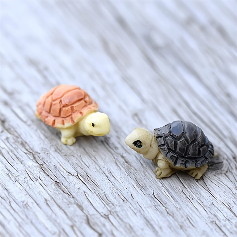 1pc Mini Turtles Miniature Figurines Simulation Small Tortoise Ornament  Realistic Sea Turtles Resin Cute Beach Sea Turtles for Bonsai Craft Fairy