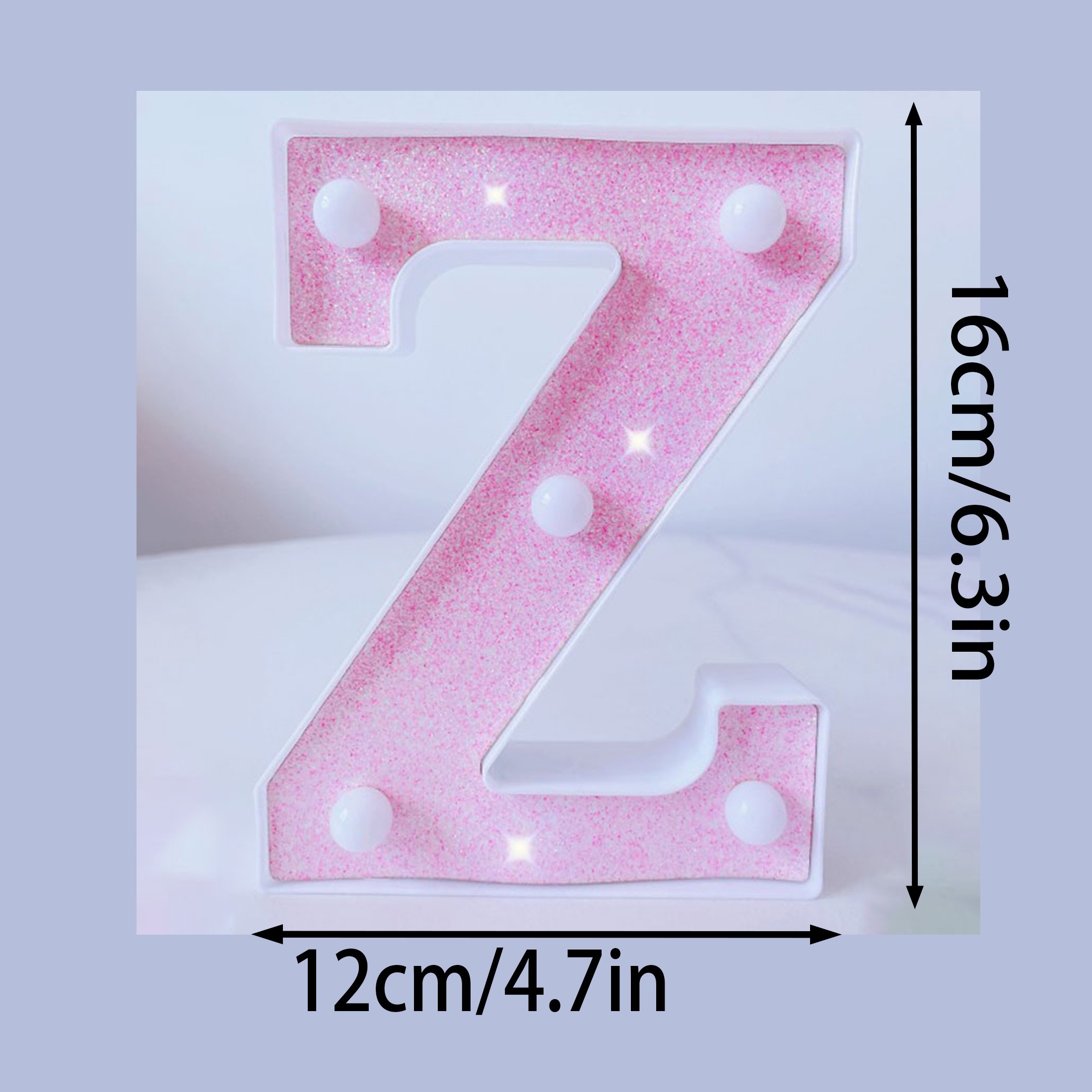 LED Buchstaben Lichter A-Z - Silberne Glitzer Buchstaben Für Party Deko