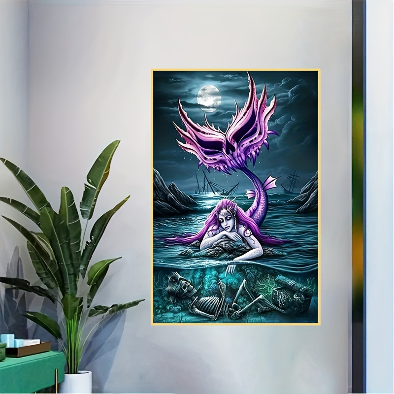  Praying Mermaid Diamond Painting - Pink Long Hair Adults and  Children Paste by Number DIY Diamond Painting Art Kit for Dreamy Maiden'S  Heart Bathroom Decor Wall Decor 40X50 Cm