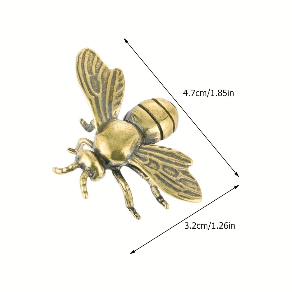 Golden Bee Figurines Vintage Brass Bee Statues Decorative Brass Animal  Ornament DIY Craft Small Brass Metal Bee Desktop Ornament For Rustic Office  Hom