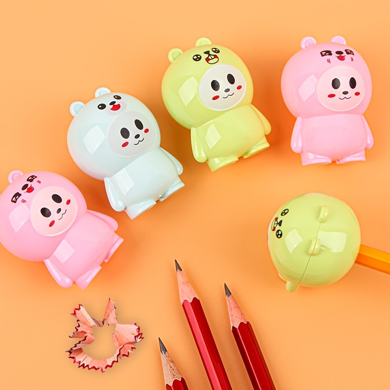 Cute Bear Color Pencils Creative Stationery Long - Temu