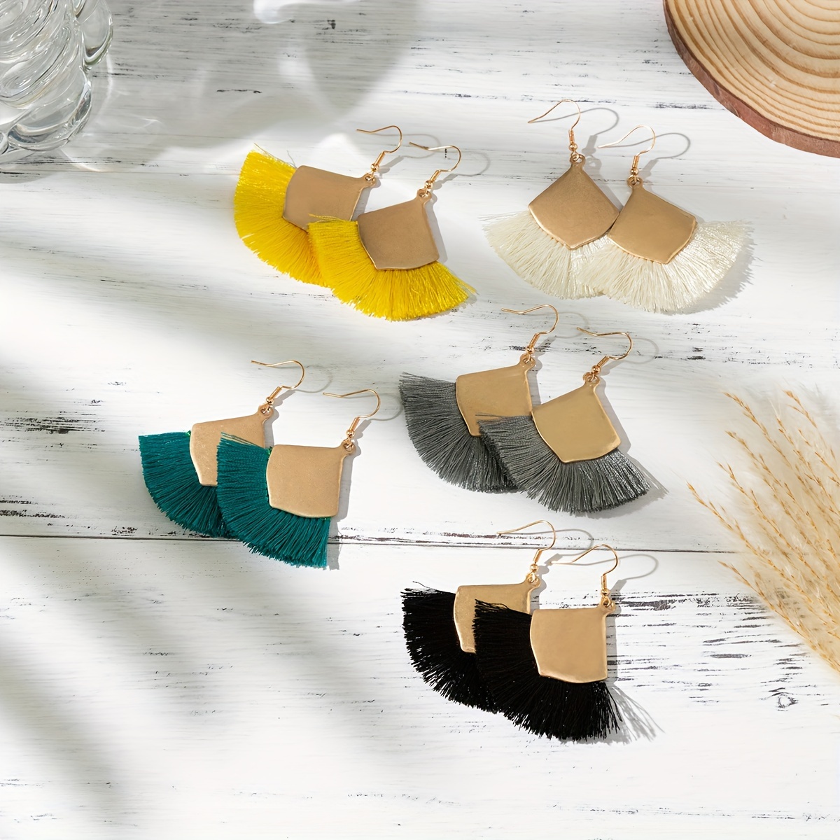 Women's Vintage Bohemian Tassel Earrings, Distressed Style
