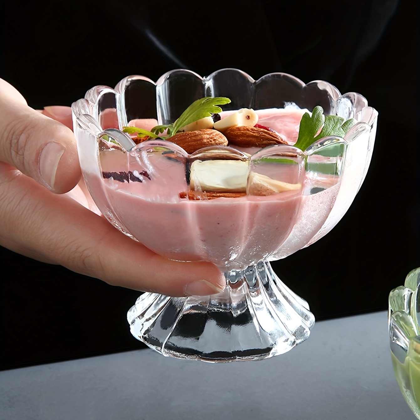 Glass Ice Cream Bowl Glass Dessert Cups Lead free Footed - Temu