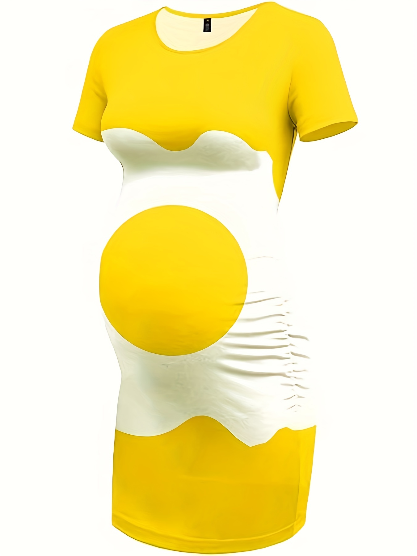 Women's Maternity Color Block Funny Halloween Costume Dress T-shirt, Crew  Neck Short Sleeve Slightly Stretch Casual Breathable Pregnancy Top For