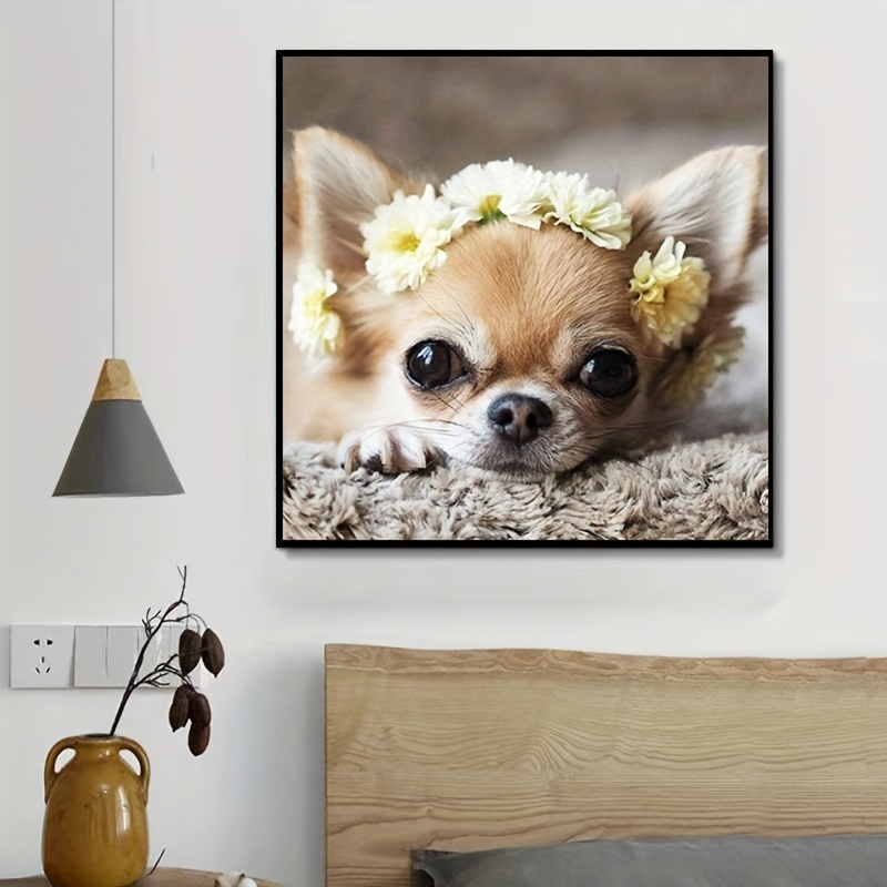 Chihuahua Dog Diamond Painting Kits For Adults 5d Diamond - Temu