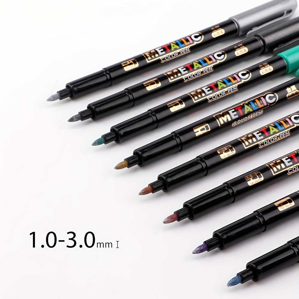Rotuladores metálicos, 8/12/20 colores 3mm bolígrafos de pintura resistente  al agua para manualidade Sunnimix Rotuladores permanentes metálicos