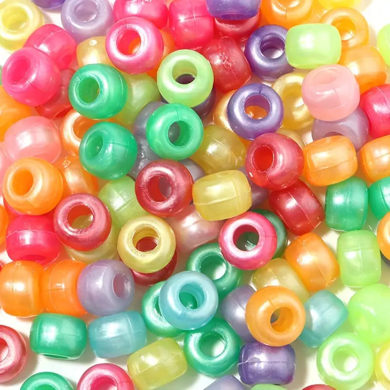 Hair Beads Pony Beads for Hair Braids 6x9mm Plastic Bead 4mm Large