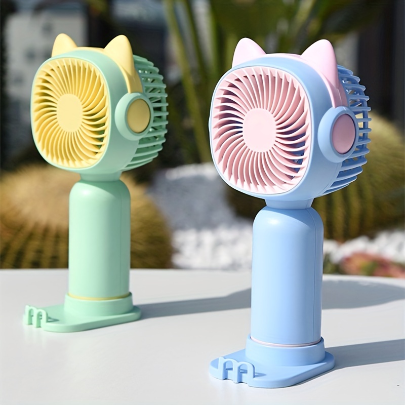 Cartoon Handheld Fan USB Rechargeable Portable Pocket Fan