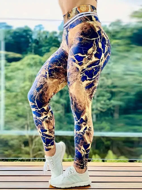 Tie Dye Butt Lifting Yoga Sports Leggings High Waist Running Tummy