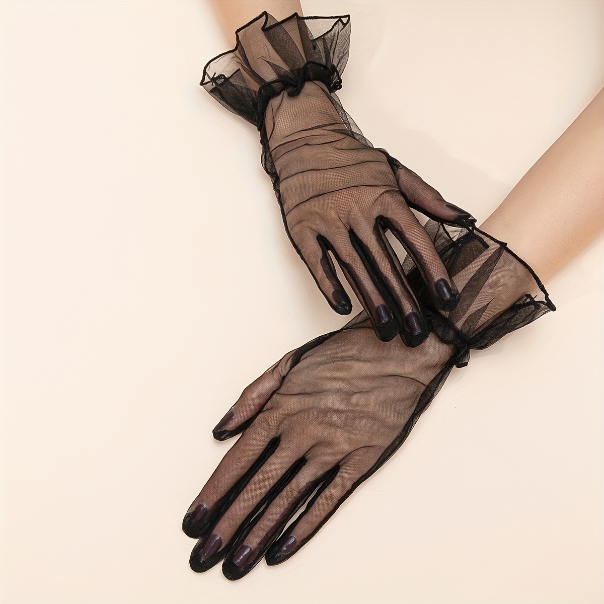 Punk Accessories Men's Delicate Mesh Leather Gloves