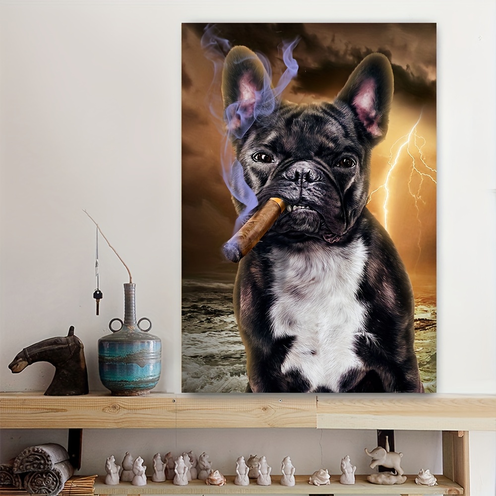 Quadri Bagno Funny Greyhound French Bulldog Dog Wall Art Poster e stampe  Immagini di animali per soggiorno Home Decor 30x50cm (12x20in) X2 Senza