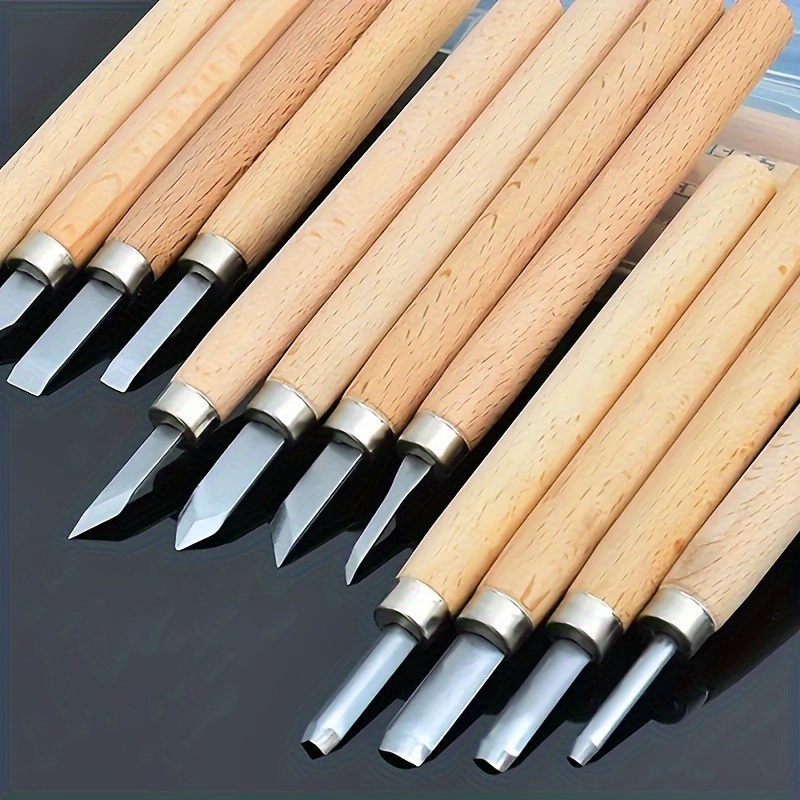 12pcs Wood Carving Tool Set SK2 Carbon Steel Wood Carving Chisels Set