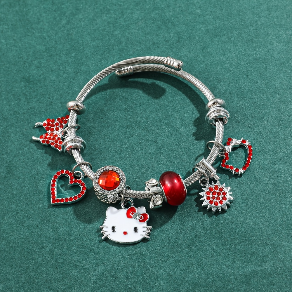 Hello Kitty Anime Charms Bracelet For Teen Girl Kitty - Temu