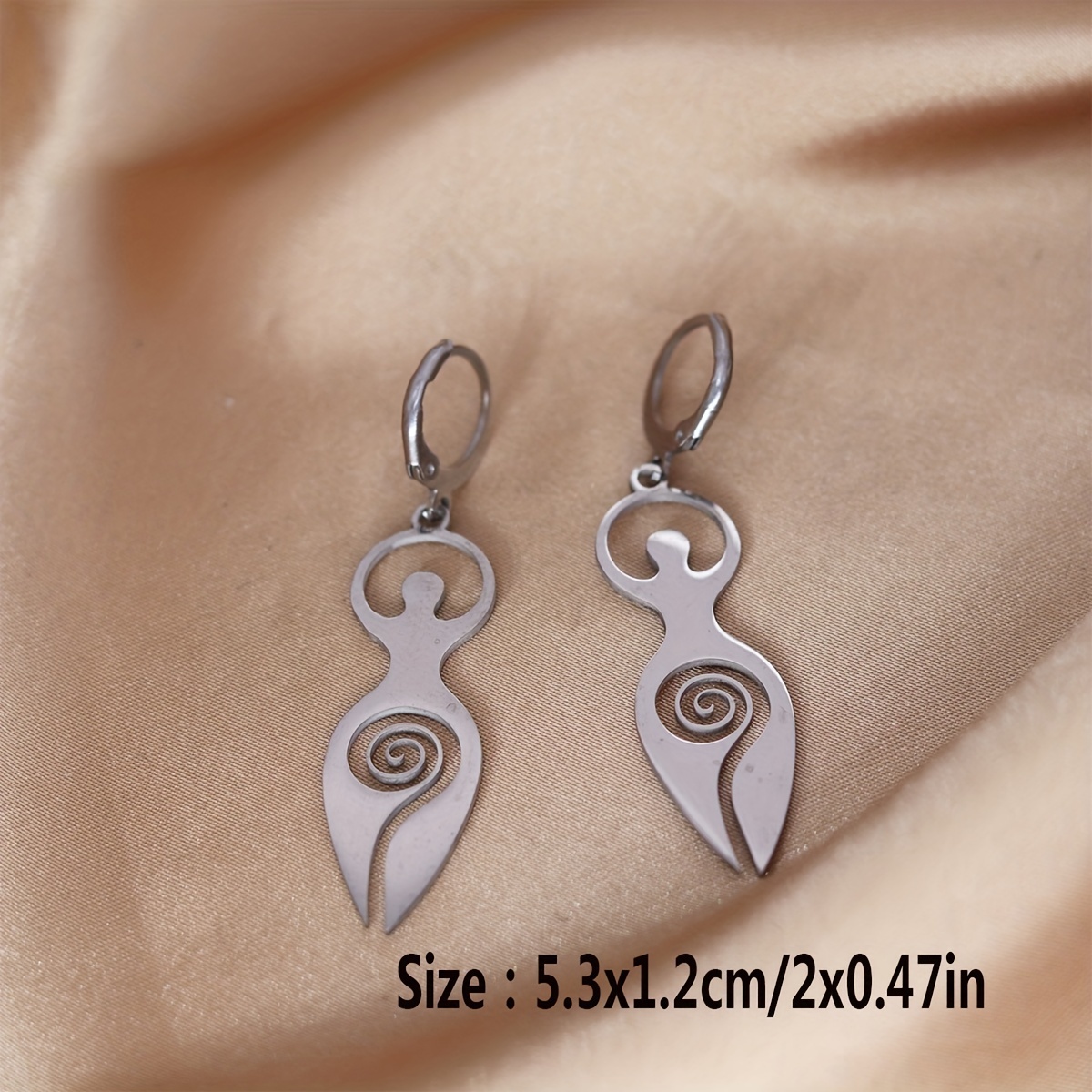 Spiral Goddess Symbol Stainless Steel Earrings — Unique Gift