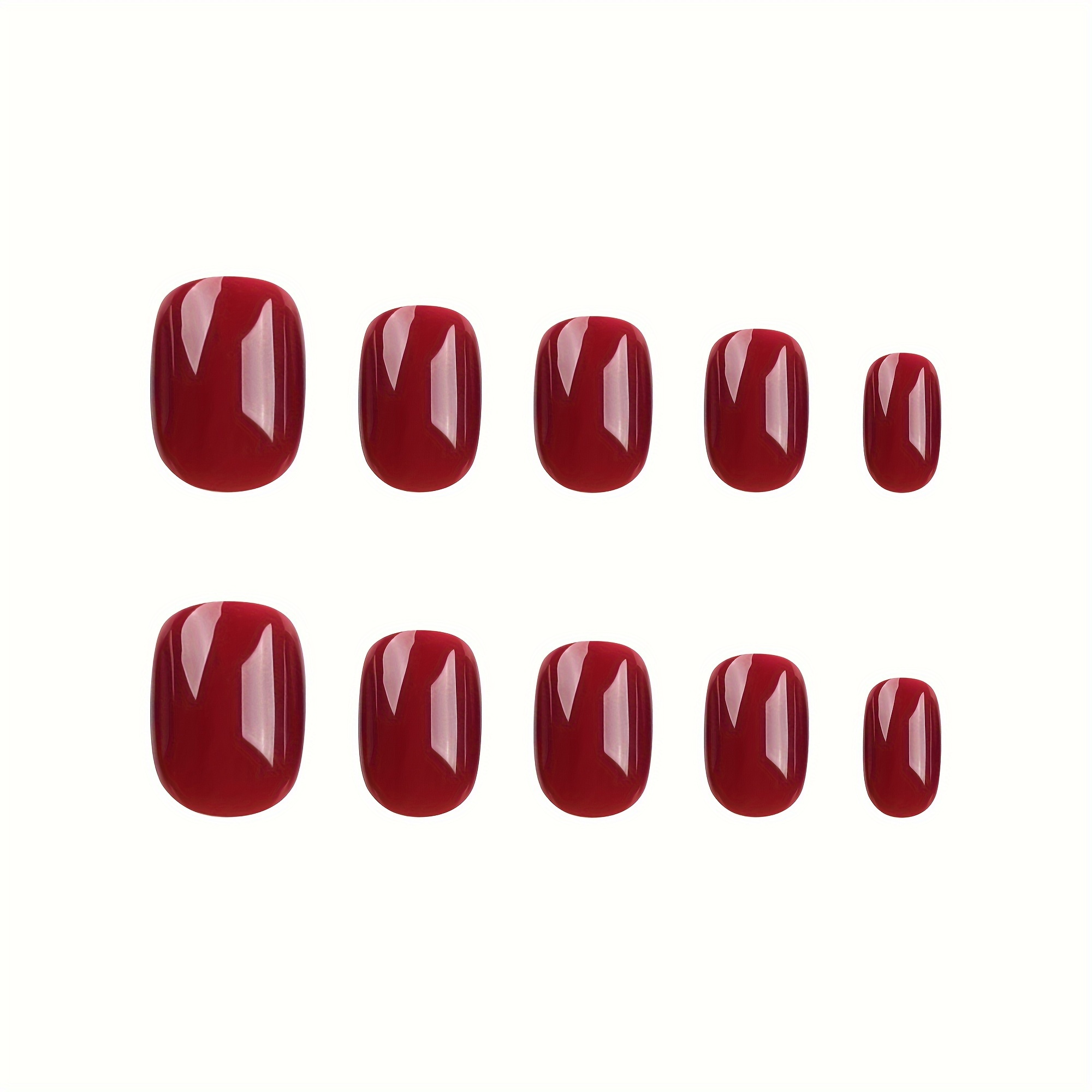 24pcs glossy red press on nails minimalist style fake nails short square red false nails full cover acrylic nails for women girls daily wear details 3