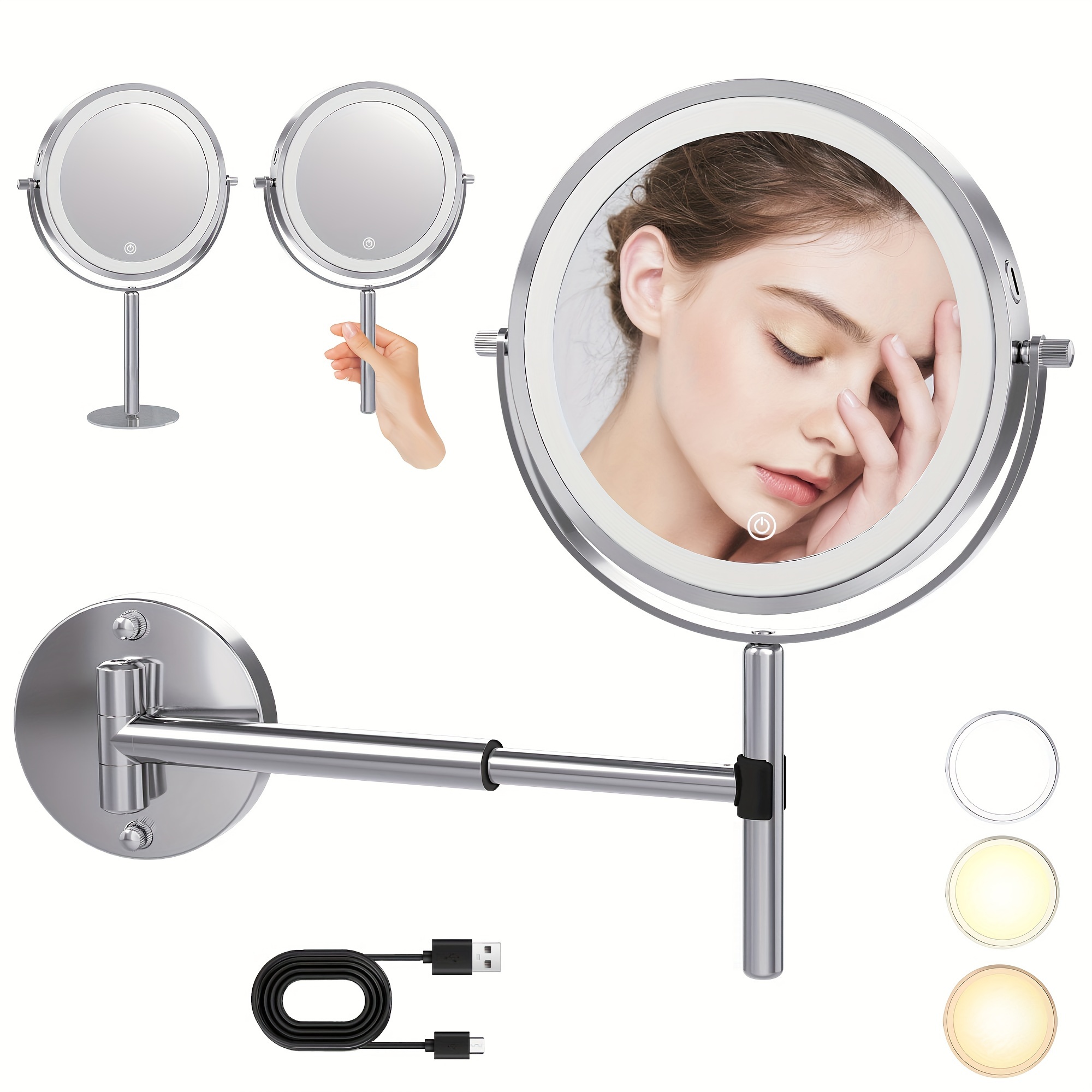 1 Stück Flexibler Schwanenhals-Make-up-Spiegel, Um 360 Grad