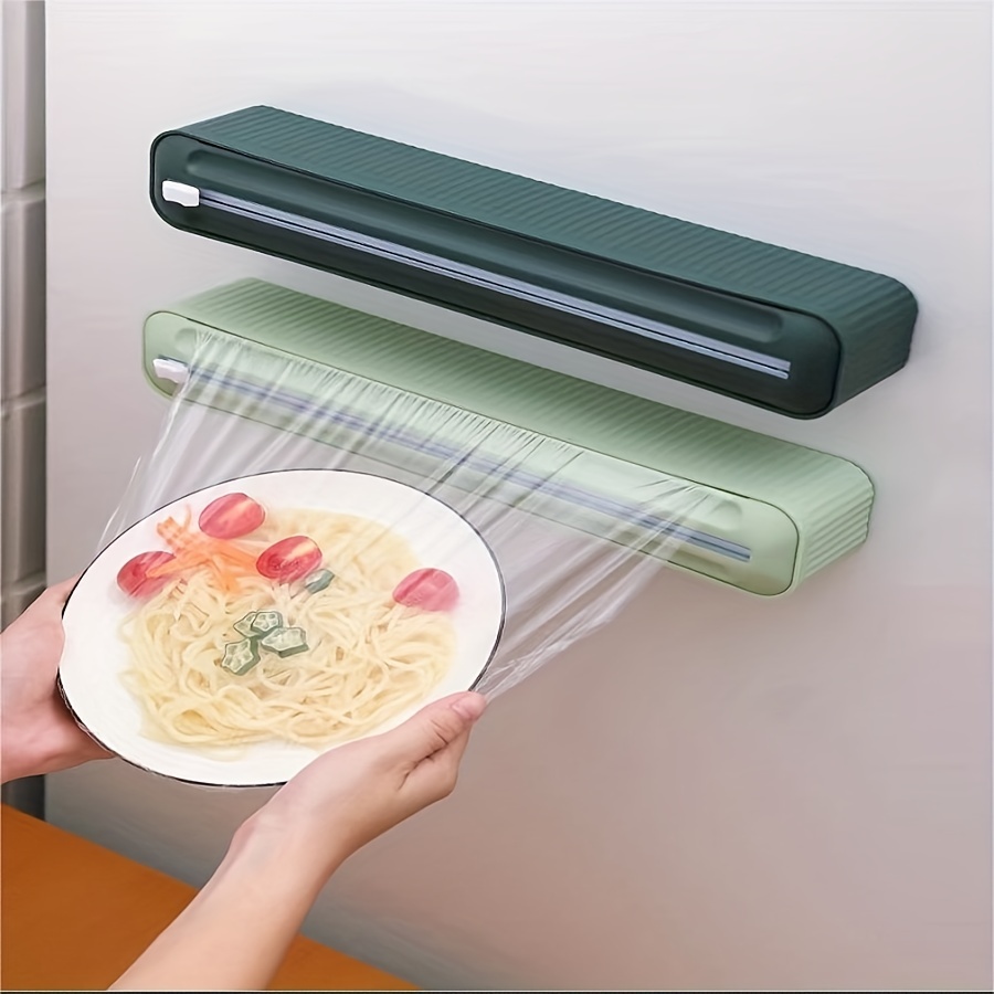 Plastic Wrap Dispenser with Cutter Kitchen Organizer
