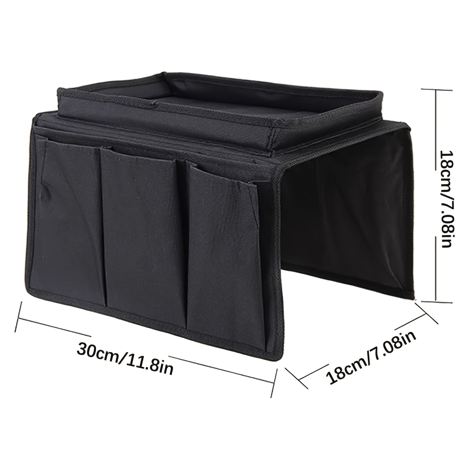 Sofa Armrest Organizer With Cup Holder Tray Arm TV Remote Holder