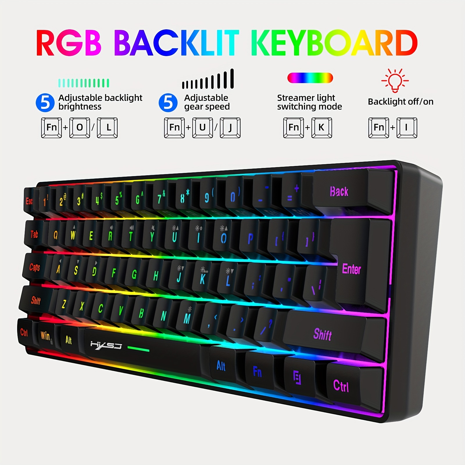 Back School Wired Rgb Backlit Gaming Keyboard Mouse Gaming - Temu