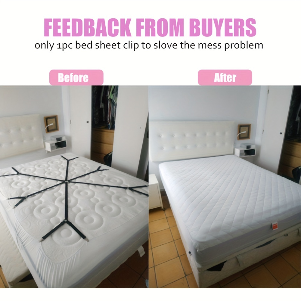 Bed Sheet Fasteners, 3/6 Sides Corner Adjustable Elastic Bed Sheet