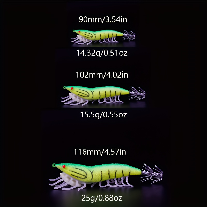 Luminous Simulation Wood Shrimp Bait Squid Hook Artificial - Temu
