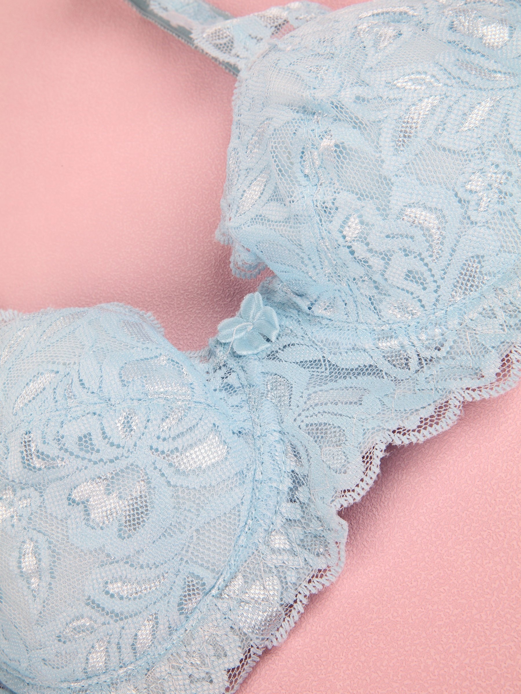 Blue Radiance Scalloped Lace Bralette