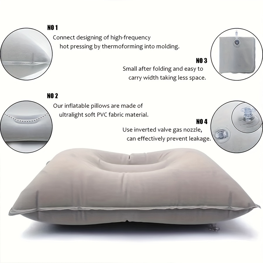 Ultralight Inflatable Air Pillow For Travel, Office, Hiking, Beach, Car,  Plane, And Party - Convenient Sleep Cushion With Head Rest Support - Pvc  Flocking Material - - Temu