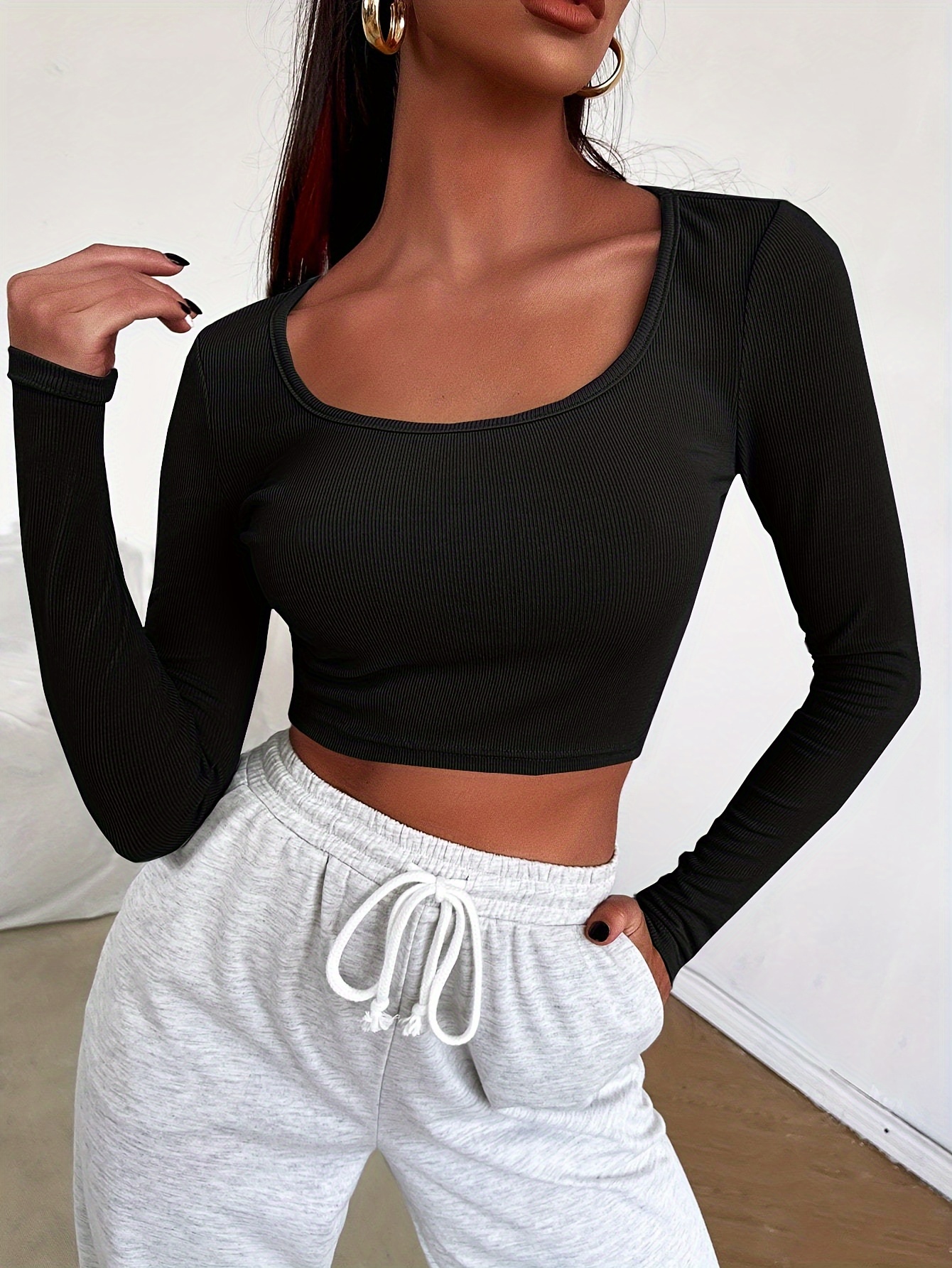 Cute Knit Skinny Crop Top Sexy Button Crew Neck Short Sleeve - Temu